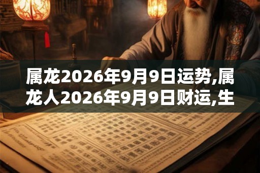 属龙2026年9月9日运势,属龙人2026年9月9日财运,生肖龙2026年9月9日运势