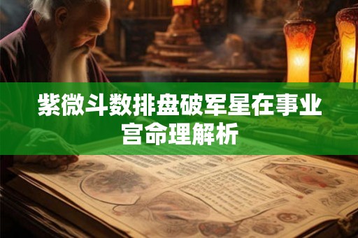 紫微斗数排盘破军星在事业宫命理解析