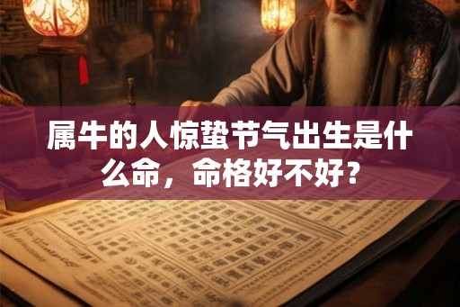属牛的人惊蛰节气出生是什么命，命格好不好？