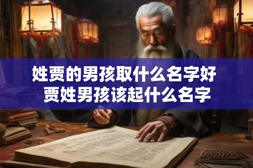 姓贾的男孩取什么名字好 贾姓男孩该起什么名字