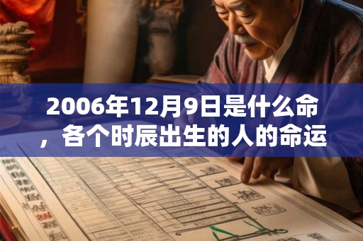 2006年12月9日是什么命，各个时辰出生的人的命运