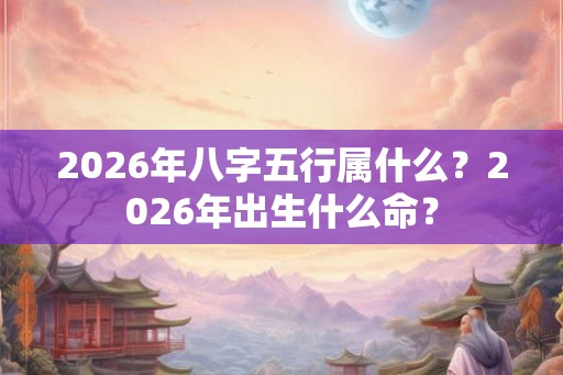 2026年八字五行属什么？2026年出生什么命？