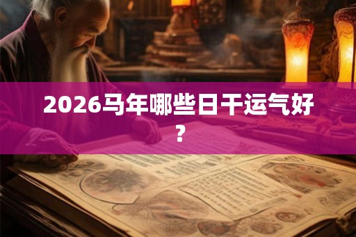 2026马年哪些日干运气好？