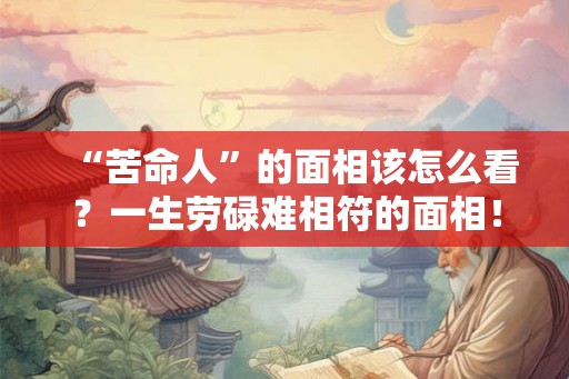 “苦命人”的面相该怎么看？一生劳碌难相符的面相！