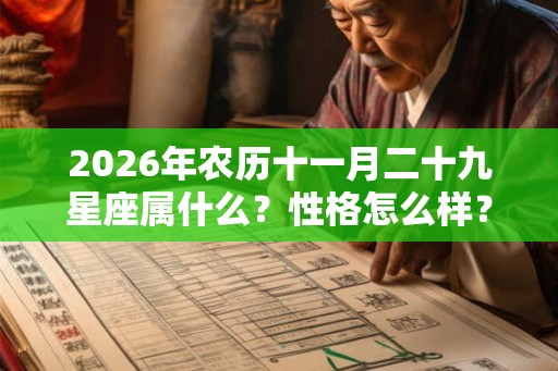 2026年农历十一月二十九星座属什么？性格怎么样？