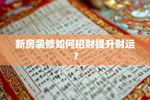 新房装修如何招财提升财运？