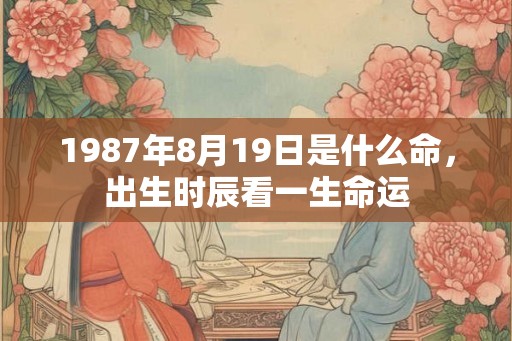 1987年8月19日是什么命，出生时辰看一生命运