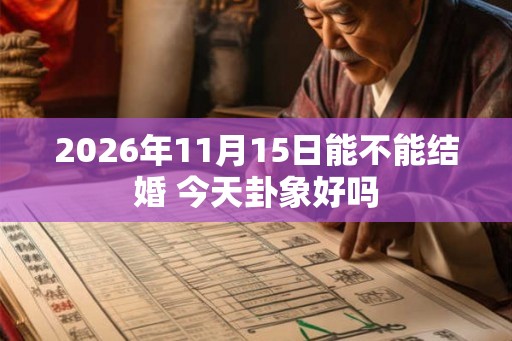 2026年11月15日能不能结婚 今天卦象好吗