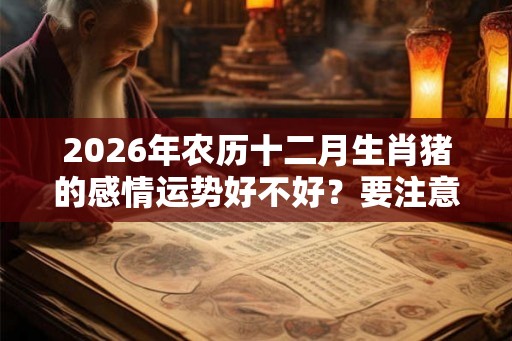 2026年农历十二月生肖猪的感情运势好不好？要注意什么？