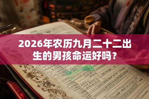 2026年农历九月二十二出生的男孩命运好吗？