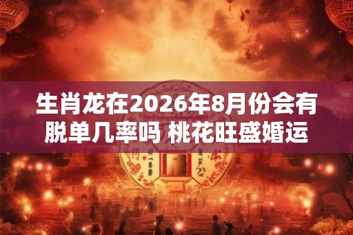 生肖龙在2026年8月份会有脱单几率吗 桃花旺盛婚运极佳