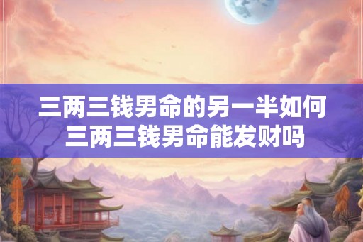 三两三钱男命的另一半如何 三两三钱男命能发财吗 三两三钱男命的另一半如何 三两三钱男命能发财吗