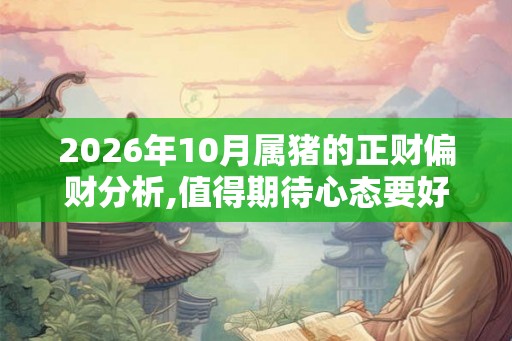 2026年10月属猪的正财偏财分析,值得期待心态要好