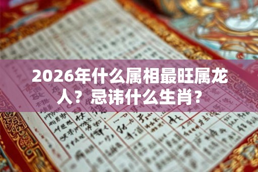2026年什么属相最旺属龙人？忌讳什么生肖？