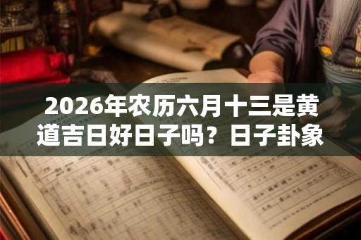 2026年农历六月十三是黄道吉日好日子吗？日子卦象好吗？