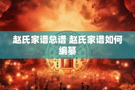 赵氏家谱总谱 赵氏家谱如何编纂