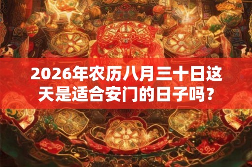 2026年农历八月三十日这天是适合安门的日子吗？