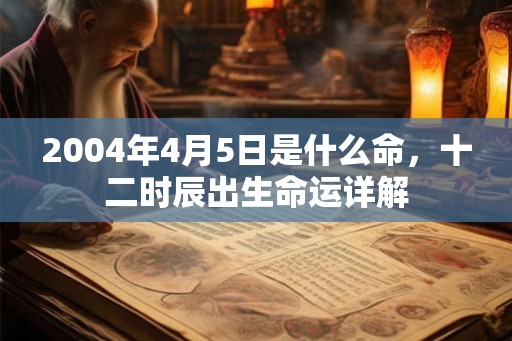 2004年4月5日是什么命，十二时辰出生命运详解