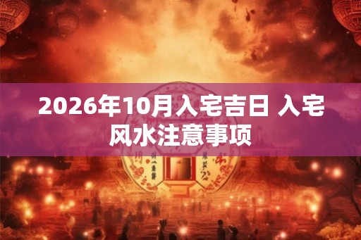 2026年10月入宅吉日 入宅风水注意事项