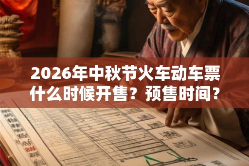 2026年中秋节火车动车票什么时候开售？预售时间？