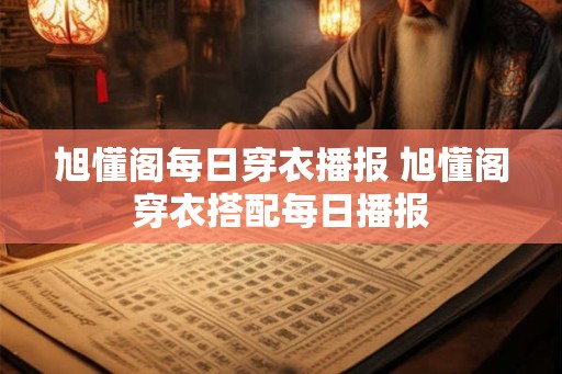 旭懂阁每日穿衣播报 旭懂阁穿衣搭配每日播报
