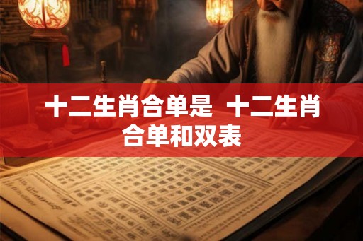 十二生肖合单是  十二生肖合单和双表