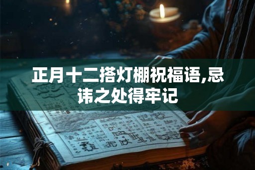 正月十二搭灯棚祝福语,忌讳之处得牢记