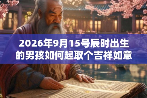 2026年9月15号辰时出生的男孩如何起取个吉祥如意的名字和五行属性