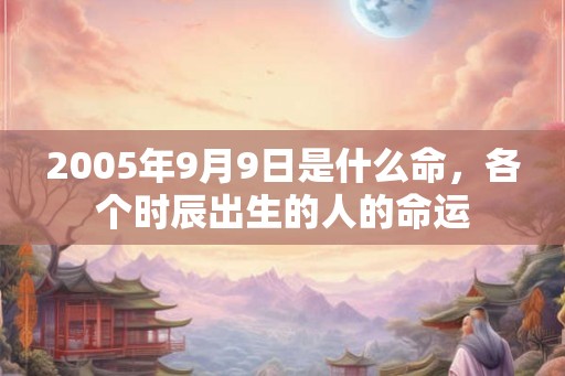 2005年9月9日是什么命，各个时辰出生的人的命运