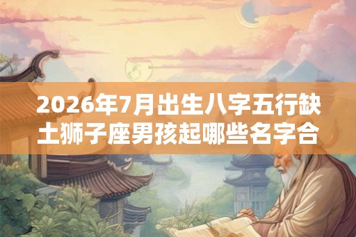 2026年7月出生八字五行缺土狮子座男孩起哪些名字合适