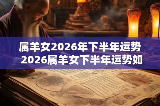 属羊女2026年下半年运势 2026属羊女下半年运势如何
