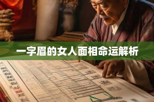 一字眉的女人面相命运解析