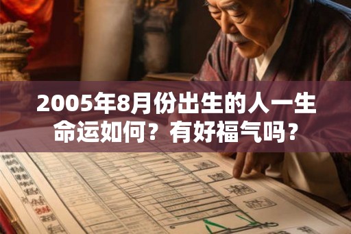 2005年8月份出生的人一生命运如何？有好福气吗？