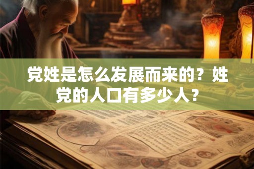 党姓是怎么发展而来的？姓党的人口有多少人？