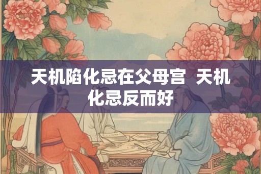 天机陷化忌在父母宫  天机化忌反而好