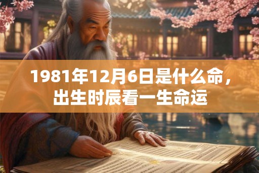 1981年12月6日是什么命，出生时辰看一生命运