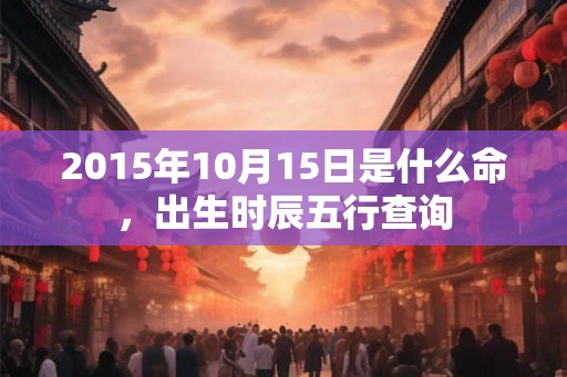 2015年10月15日是什么命，出生时辰五行查询