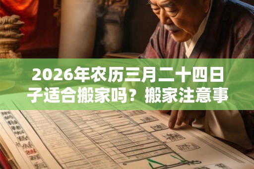 2026年农历三月二十四日子适合搬家吗？搬家注意事项？