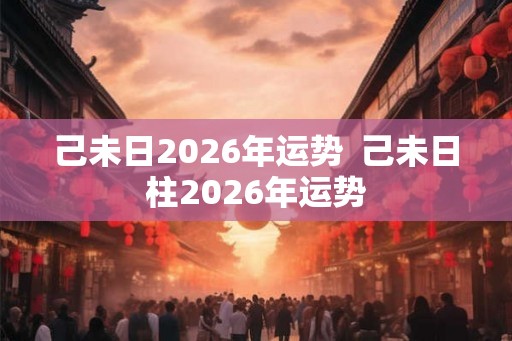 己未日2026年运势  己未日柱2026年运势