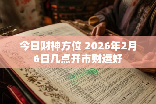 今日财神方位 2026年2月6日几点开市财运好