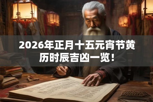 2026年正月十五元宵节黄历时辰吉凶一览！