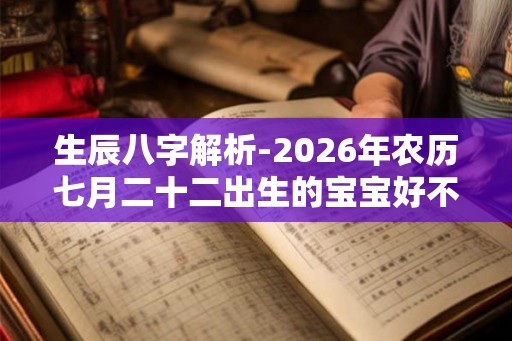 生辰八字解析-2026年农历七月二十二出生的宝宝好不好