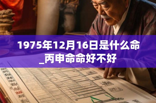 1975年12月16日是什么命_丙申命命好不好
