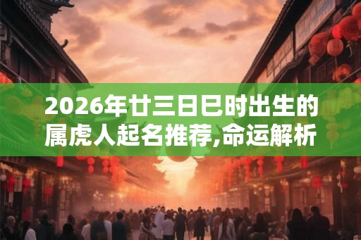 2026年廿三日巳时出生的属虎人起名推荐,命运解析