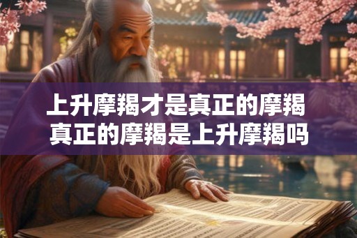 上升摩羯才是真正的摩羯 真正的摩羯是上升摩羯吗