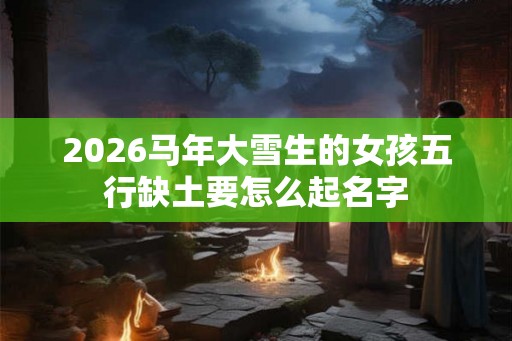 2026马年大雪生的女孩五行缺土要怎么起名字