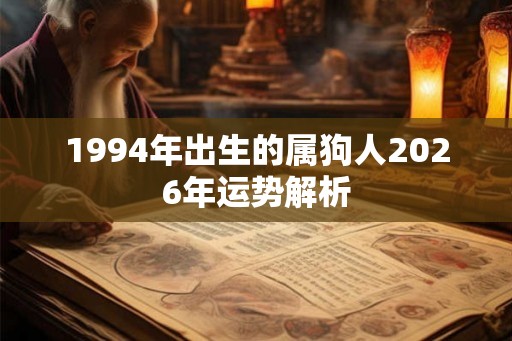 1994年出生的属狗人2026年运势解析
