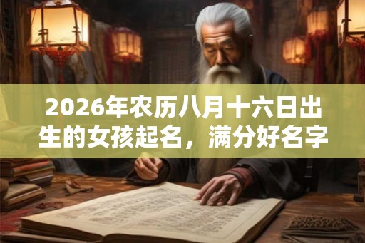 2026年农历八月十六日出生的女孩起名，满分好名字推荐