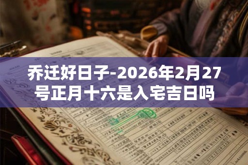 乔迁好日子-2026年2月27号正月十六是入宅吉日吗