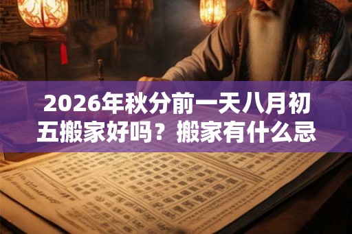 2026年秋分前一天八月初五搬家好吗？搬家有什么忌讳？